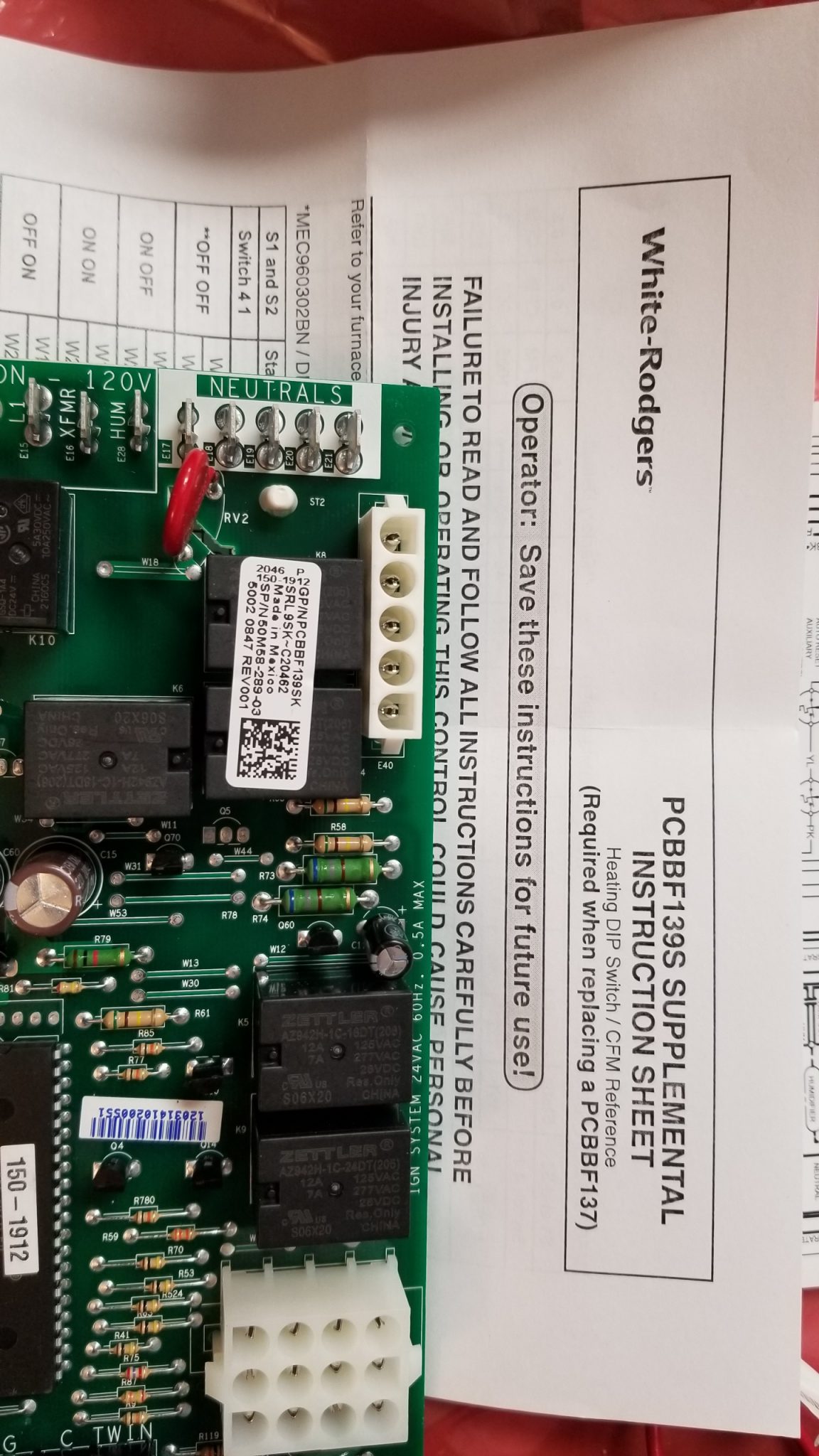 Goodman Amana Janitrol Fan Control PCBBF139SK Replaces PCBBF139